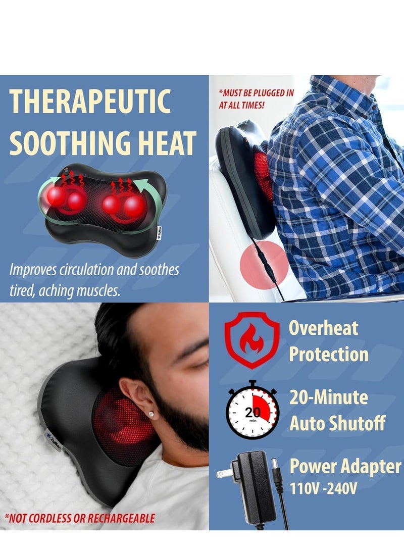مدلك الرقبة مع التدفئة، مدلك الظهر الكهربائي للكتفين والظهر والساقين، تدليك عميق للأنسجة لتخفيف آلام العضلات - Image 3